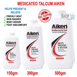 Talcum Powder Antibacterial Talc Medicated Aiken Keep Skin Feeling Cool Body - Picture 1 of 6