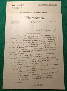 JOURNAL L'HUMANITÉ - ABONNEMENTS DE PROPAGANDE 1947 - Imagen 1 de 5
