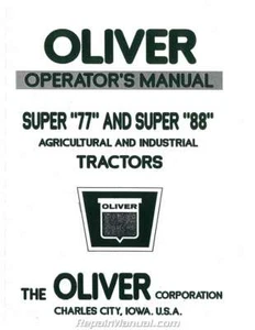 Oliver Model Super 77 And Super 88 Operators Manual - Bild 1 von 1