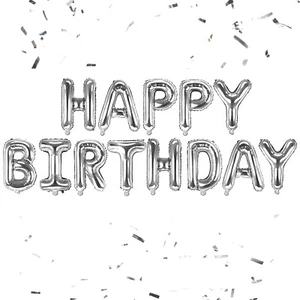 HAPPY BIRTHDAY FOLIENBALLONS - Folienballon Deko Geburtstag Party Silber Ballon  - Bild 1 von 2
