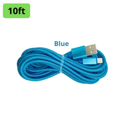 Cable de carga USB cargador rápido de 10 pies para iPhone 14 13 12 11 X XR 8 Plus Pro Max Foto 1 de 4