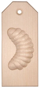 Gebäckform Backform Plätzchenform Vanillekipferl 14,5 x 6,5 cm aus Ahornholz - Bild 1 von 1