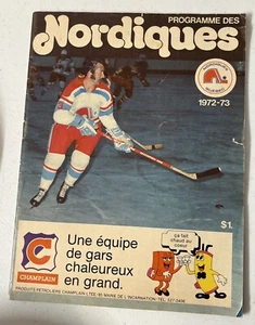 1972 1973 LOS ANGELES SHARKS AT QUEBEC NORDIQUES 1ST YEAR WHA PROGRAM - Picture 1 of 2