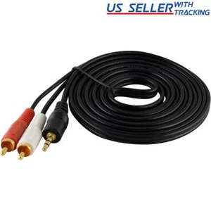 Cable convertidor de audio estéreo de 8 pies 3,5 mm macho a 2 RCA macho - Imagen 1 de 1