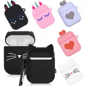 BX Fun Kawaii AirPods Premium Schutz Silikon 3D Hülle funktioniert mit AirPods 1&2 - Bild 1 von 9