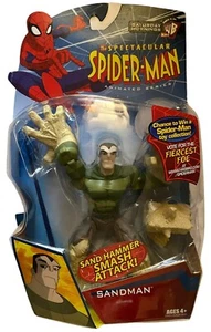 Spectacular Spider-Man Animated Sandman Sand Hammer Smash Attack Figure NEW 2007 - Picture 1 of 6