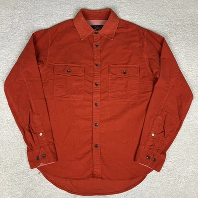Rag & Bone Shirt Mens Medium Orange Corduroy Collar Shacket Casual Workwear - Image 1 of 4