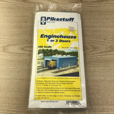 Pikestuff (HO-Scale) #541-0008 Engine House 1 or 2 Doors Unassembled Kit - Blue - Image 1 of 4