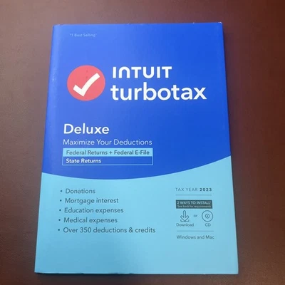 TurboTax 2023 Deluxe Federal and State Tax Software - Image 1 of 3