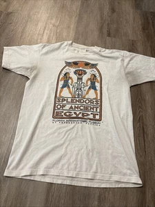 Graphic Print T Shirt Adult Large White Egypt Florida International Museum Stain - Picture 1 of 10