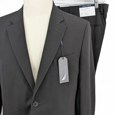 Traje Chaqueta 42 S Pantalones 36x30 Negro Elástico Nautica Para Hombre Calce Moderno 2 Piezas Foto 1 de 4