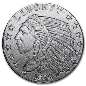 1/10 oz Silver Round - Incuse Indian - Picture 1 of 3