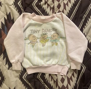 Vintage 70s 80s TODDLER Little Girl Sweatshirt Tiny Dancer Elton John Ballet 3T - Picture 1 of 6