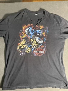 Harley Davidson black L t shirt FANGED CLOWN W Wrench Omaha Nebraska READ!! - Picture 1 of 12
