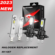 H1 H7 Combo LED Headlight High Low Beam Bulbs Kit Super Bright Cool White 6000K