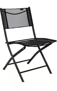 Homecall Garden camping folding chair black textilene Black - Picture 1 of 6