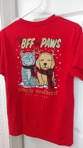 Simply Southern size Youth Large "My BFF Has Paws" Xmas graphic T pet lover - Picture 1 of 1