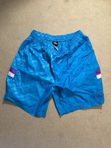 Rare Umbro Vintage Silky Shiny Satin Nylon Football Gym Workout Shorts XL Glanz - Picture 1 of 2