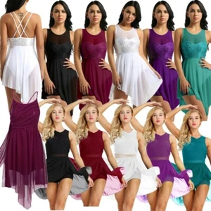 Women Adult Lyrical Ballet Dance Dress Leotard Contemporary Ice Skating Costume - Picture 1 of 101