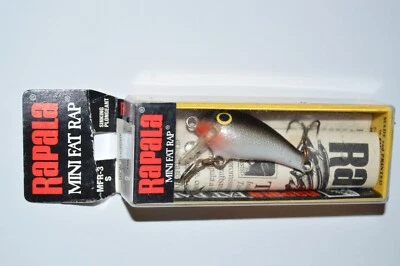 older rapala mini fat rap mfr-3 mfr03 s 1 1/2" 1/8oz silver Made Finland - Image 1 of 4