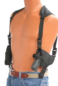 Deluxe Shoulder Holster fits Pistol Ruger EC9s Deluxe Model Black Nylon - Picture 1 of 6