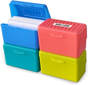 Index Card Holder Box 3X5 Flash Note Card Holder Storage File Box Organizer Case - Picture 1 of 12
