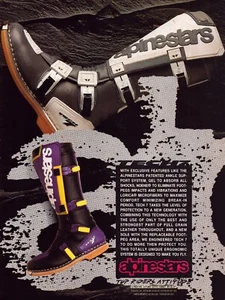 Vintage Print Ad 1992 - Alpinestars Motocross Boots - Picture 1 of 1