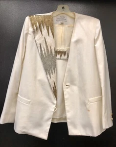 Vtg 1980's Nolan Miller Dynasty Collection 2-Pc Women's Blazer & Cami Set Size 4 - Picture 1 of 24