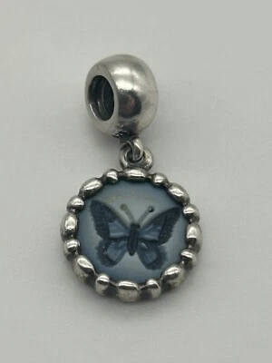 Rare Retired Authentic Pandora Butterfly Agate Cameo SS Charm  925  790865CAM - Image 1 of 4