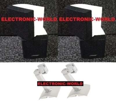 MINT Bose Tuxedo Double Cube Pair of White Black Speakers & Ceiling Brackets - image 1 of 4