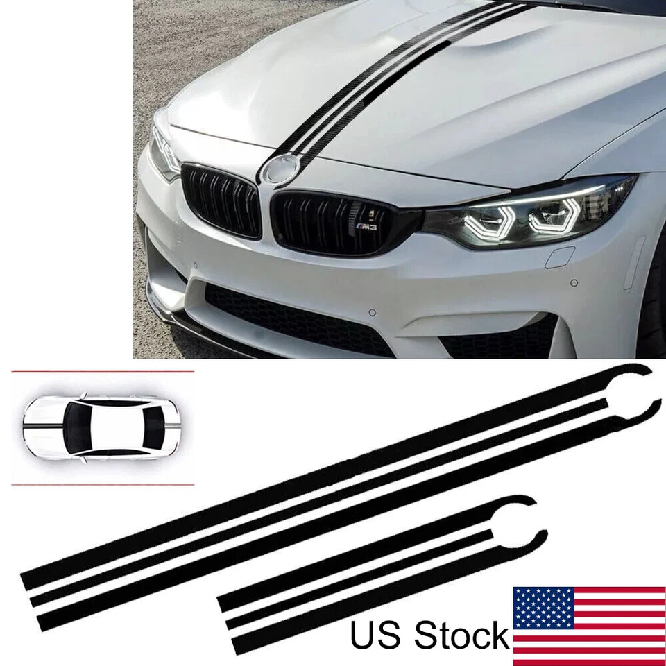 Calcomanía adhesiva negra para capó parachoques delantero maletero trasero BMW 1 3 5 F10 F11 F30 F31 Foto 1 de 4