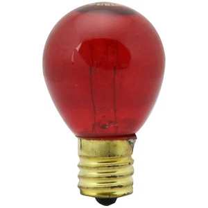 10 Watt S11 Colored Indicator, Intermediate Base, Transparent Red 25 Pack - Picture 1 of 1