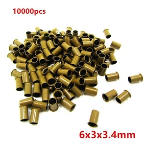 10000pcs Micro Copper Tube Link Bead Rings Lined for Hair Extension 6x3x3.4mm - Picture 1 of 2