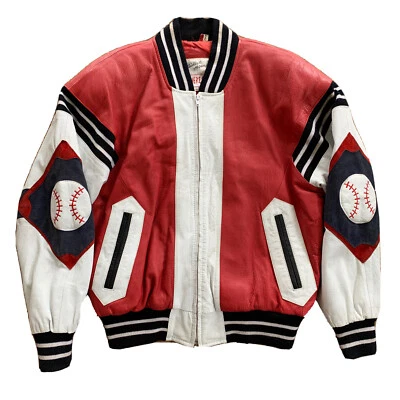 Vtg Michael Hoban Wheremi 1991 Baseball Varsity Leather Letterman Jacket Small  - Image 1 of 4