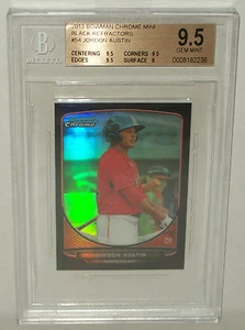 2013 Bowman Chrome Mini Black Refractor 19/25 Jordon Austin BGS 9.5 GEM MINT - Picture 1 of 2