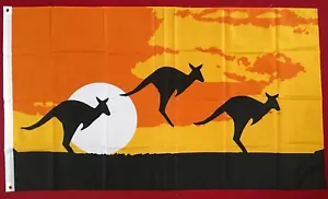 KÄNGURU SILHOUETTE 5x3 Fuß FLAGGE 150 cm x 90 cm Australien - Bild 1 von 1