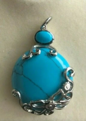Blue Howlite Stainless Steel Pendant - Image 1 of 3