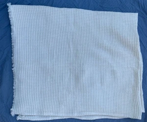 Quince Waffle Stitch Throw Blanket- Natural - 100% Cotton - NO TAGS - 55"x60" - Picture 1 of 5
