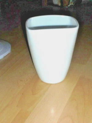 hohe Blumenvase / Orchideentopf - Keramik weis - quadrat - 17x13cm NEU - Bild 1 von 3