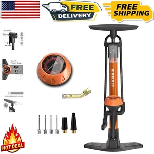 Versatile Bike Pump for Presta & Schrader Valves - 160 PSI Inflator with Gauge - Picture 1 of 9