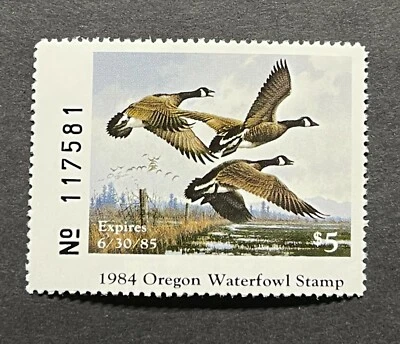 WTDstamps - 1984 OREGON - State Duck Stamp - Lot1 - Mint OG NH  - Image 1 of 2