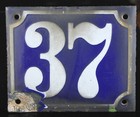 Alte Hausnummer 37 Emaille Blech Metall Schild Metallschild Emailleschild Antik