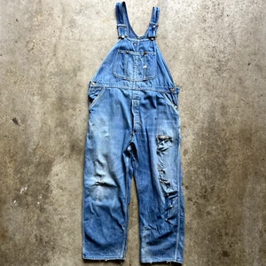 Vintage 60s/70s Lee Jelt Denim Sanforized Bib Overalls Denim Union Made USA - Picture 1 of 11