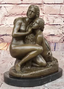 Artistic Bronze Mother and Child Sculpture by Adolf Jerichau Decorative Figure - Picture 1 of 10