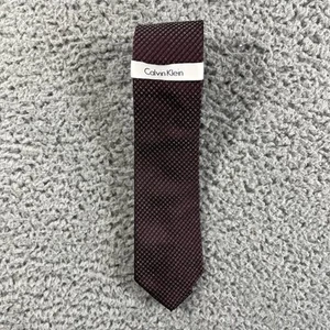 Calvin Klein Men's Necktie Tie Burgundy Silk Nylon NWT NEW Casual Formal - Picture 1 of 7