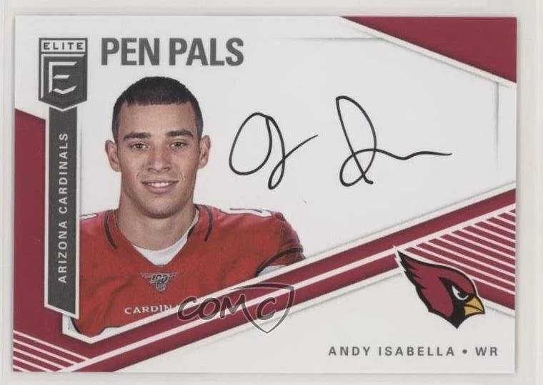 2019 Panini Donruss Elite Pen Pals Andy Isabella #PP-AI Rookie Auto RC - Image 1 of 2