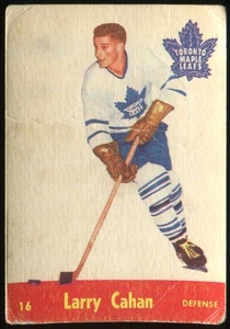 Tarjeta de novato 1955-56 Parkhurst #16 Larry Cahan Toronto Maple Leafs - Imagen 1 de 2