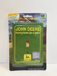 John Deere Metall Lichtschalter Platte Abdeckung Schild Teile Traktor Bauernhof Wanddeko - Bild 1 von 4