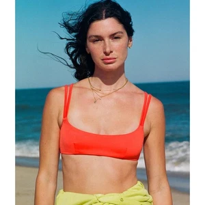 Andie Swim The Rockaway Bikini Schwimmoberteil in Siren Orange M Neu mit Etikett - Bild 1 von 3