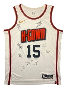 2024-25 Houston Rockets Team Signed City Edition Jersey ~ 9 AUTOS SENGUN EASON++ - Picture 1 of 3